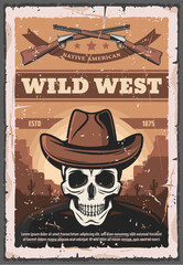 American Wild West, skull and rifles