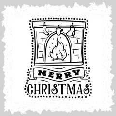Obraz premium Merry Christmas typography.