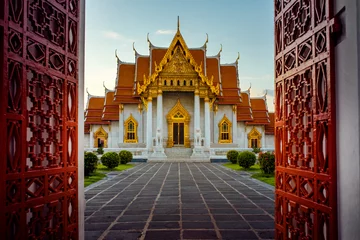 Fotobehang wat benchamabophit ,marble temple one of most popular traveling destination in bangkok thailand © stockphoto mania