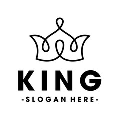 Line Art Crown / Royal and King logo design inspiration Vector
