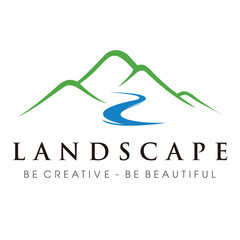 Landscape and Hill Logo design inspiration Vector