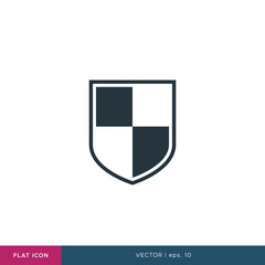 Shield Icon Vector Logo Flat Design Template.