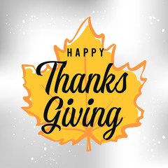 Naklejka premium Happy Thanksgiving day typography.