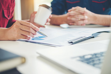 Business People meeting Planning Strategy Analysis Concept on future plans to colleagues in office