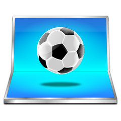 Button with Soccer ball - 3D illustration