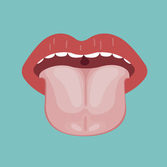 Tongue disease, vector of organ concept.