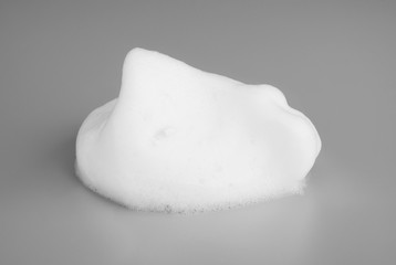 Soap foam bubble isolated on gray background object beatuy health care concept
