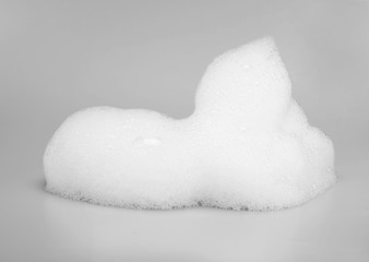 Soap foam bubble isolated on gray background object beatuy health care concept