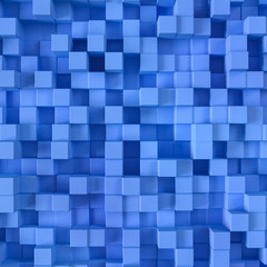 Abstract blue blocks background 3D illustration