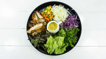 Have lunch time Healthy salad diet food, vegetarian diet, food and health concept..
