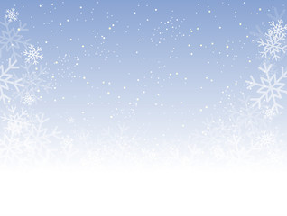 Blue Cover, Banner or Background with Snowflakes.