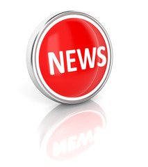 News icon on glossy blue round button