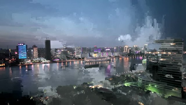 Waitan embankment of Shanghai