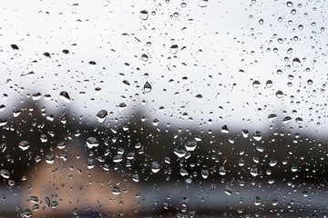 Rain drops on the glass