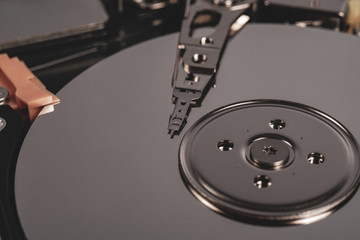 Hard disk macro close up