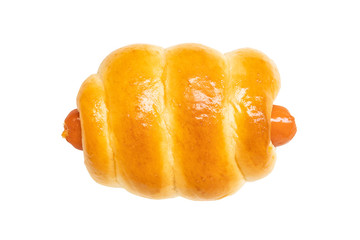 sausage bread roll isolated on white background