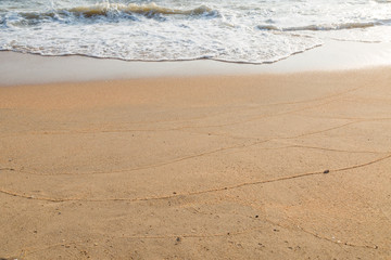 Sand beach and wave