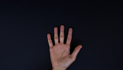 Hand gestures isolated on black background