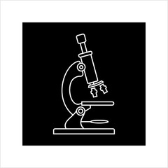 Microscope Icon, Laboratory Magnification Instrument