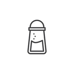 Salt shaker outline icon. linear style sign for mobile concept and web design. Powder salt simple line vector icon. Symbol, logo illustration. Pixel perfect vector graphics