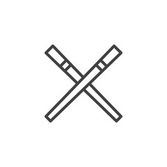 Chinese chopsticks outline icon. linear style sign for mobile concept and web design. Wooden chop sticks simple line vector icon. Symbol, logo illustration. Pixel perfect vector graphics