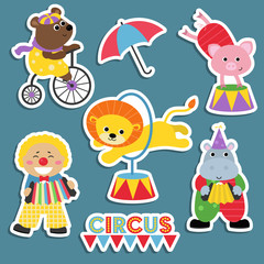 Set of circus animals.