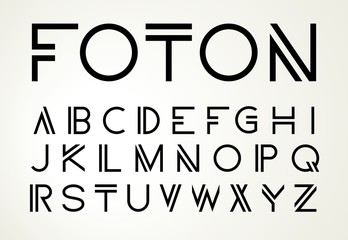 Vector set. Modern abstract font, alphabet.