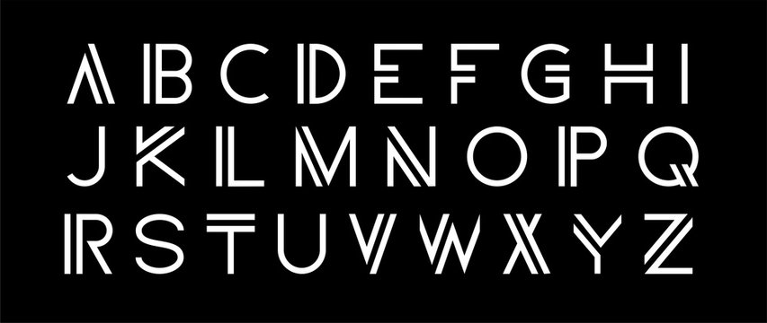 Vector modern set. Modern abstract font, alphabet.