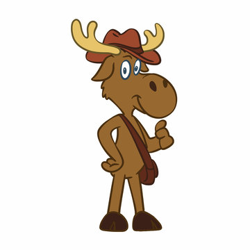 Adventurous moose vector illustration 