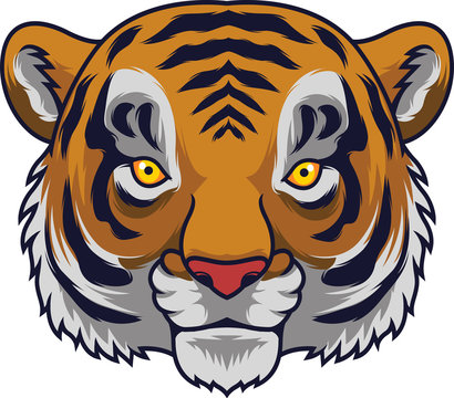 Cartoon Tiger head mascot