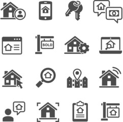 real estate icon set