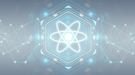 Modern digital molecule structure 3D rendering