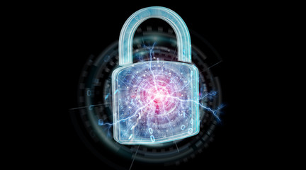 Web security protection background 3D rendering