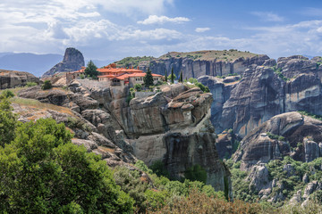 Fototapeta na wymiar Rocks surrounded a mountain monastery