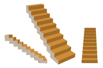Stairway. Isolated on white background. 3d Vector illustration.