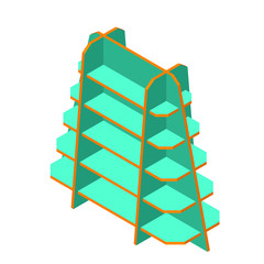 Empty showcase. 3d Vector illustration.