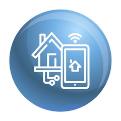 Obraz premium Smart house control icon. Outline smart house control vector icon for web design isolated on white background