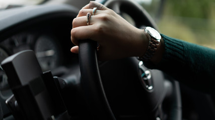 Driving Girls Hand
