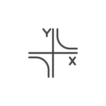 Coordinate Axis outline icon. linear style sign for mobile concept and web design. Math simple line vector icon. Symbol, logo illustration. Pixel perfect vector graphics