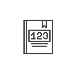 Math book outline icon. linear style sign for mobile concept and web design. Mathematics notebook simple line vector icon. Symbol, logo illustration. Pixel perfect vector graphics