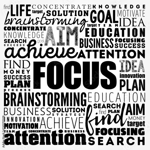 Focus Word Cloud Collage Business Concept Background Stock - 