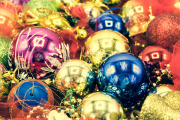 Christmas balls and ornaments.