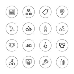 Collection of 16 outline closeup icons