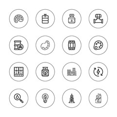 Collection of 16 outline oil icons