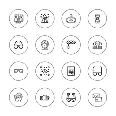 Collection of 16 outline vision icons