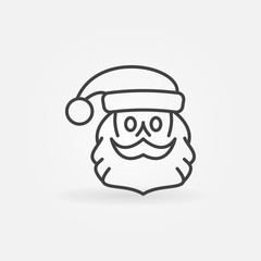 Santa Claus face outline vector icon