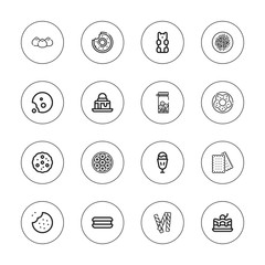 Collection of 16 outline cookie icons