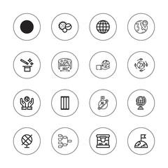 Collection of 16 outline sphere icons