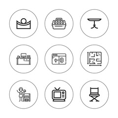 Collection of 9 outline home icons