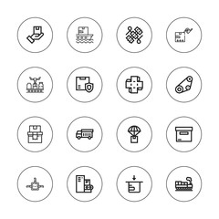 Collection of 16 outline distribution icons
